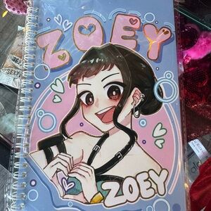 Colorful Spiral Notebook with Zoey Anime Character